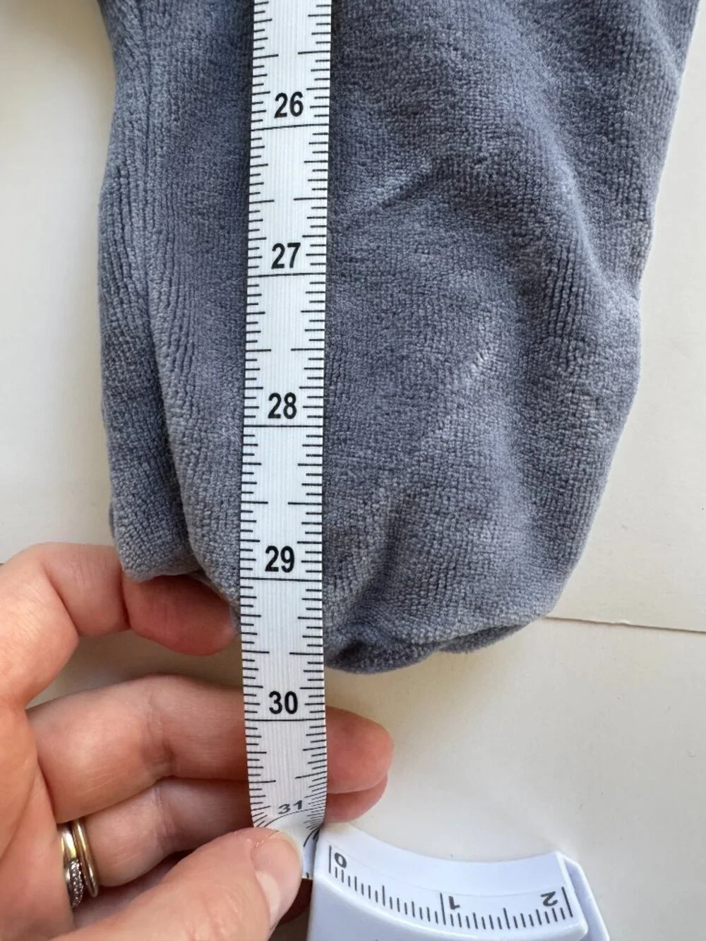 Baby Bunny Ears Hooded Velour Footed Romper Gray Zip Fits 6-12M EUC